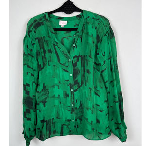 Parker Green Silk Blouse